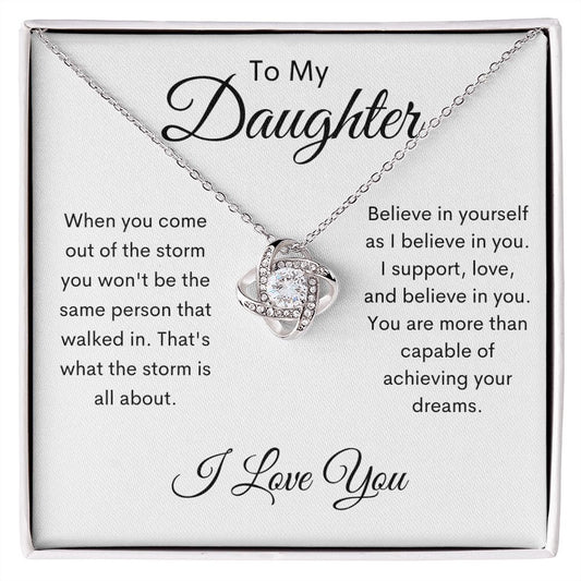 To My Daughter / Love Knot Necklace