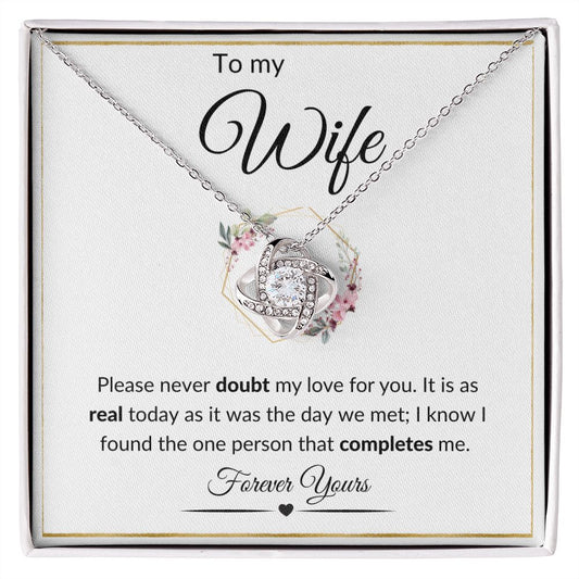 To My Wife / Love Knot Necklace