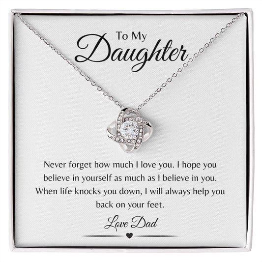 To My Daughter / Love Knot Necklace