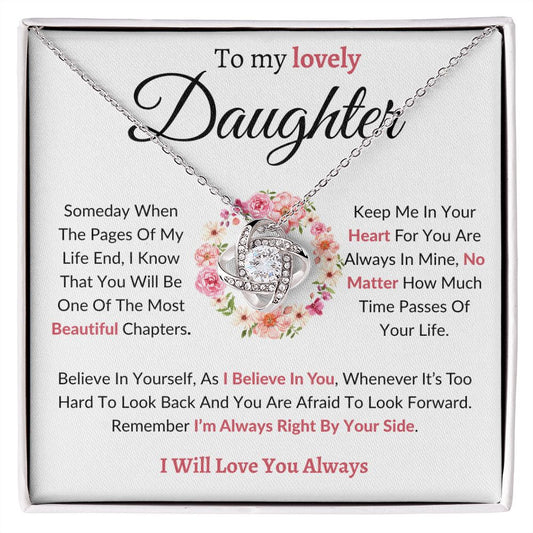 To My Lovely Daughter / Love Knot Necklace