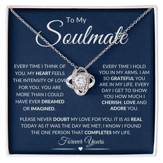 To My Soulmate / Love Knot Necklace