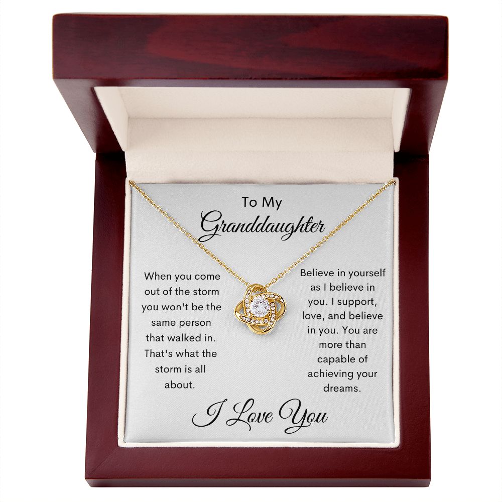 To My Granddaughter / Love Knot Necklace