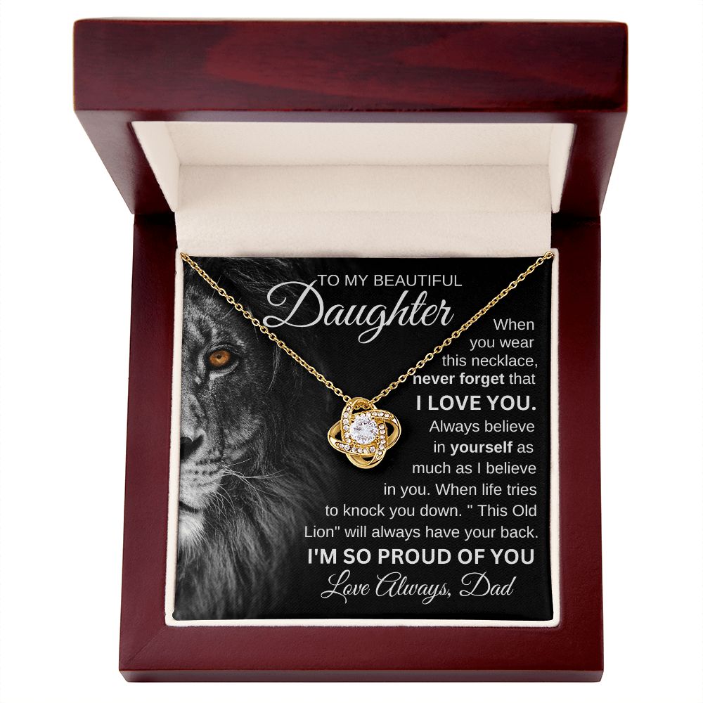 To My Beautiful Daughter / Love Knot Necklace