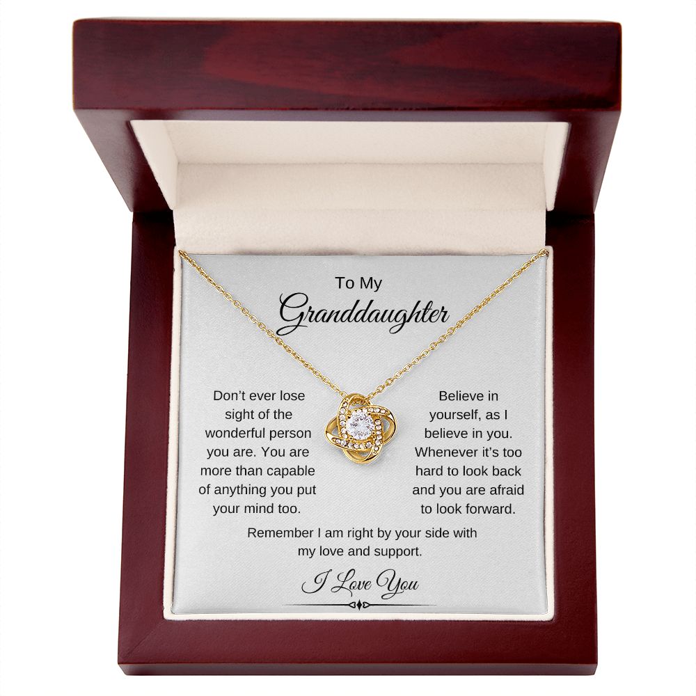 To My Granddaughter / Love Knot Necklace