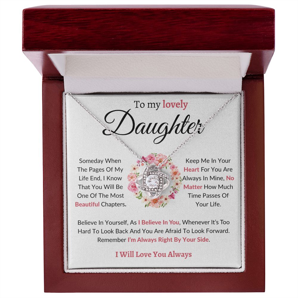 To My Lovely Daughter / Love Knot Necklace