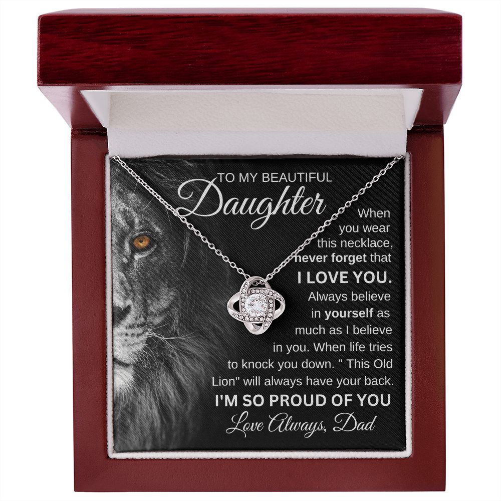 To My Beautiful Daughter / Love Knot Necklace