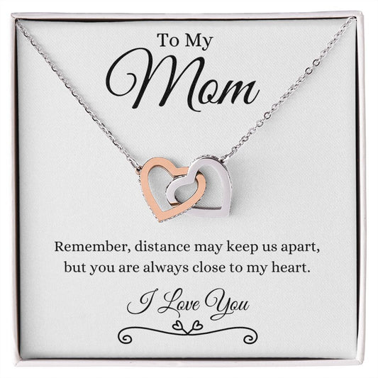 To My Mom / Interlocking Hearts necklace
