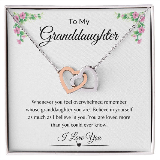To My Granddaughter / Interlocking Hearts Necklace