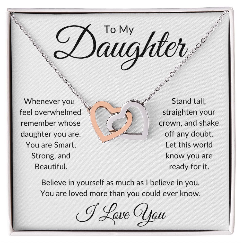 To My Daughter / Interlocking Hearts Necklace
