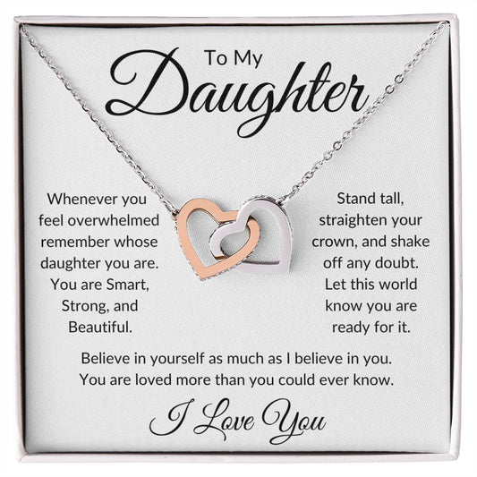 To My Daughter / Interlocking Hearts Necklace
