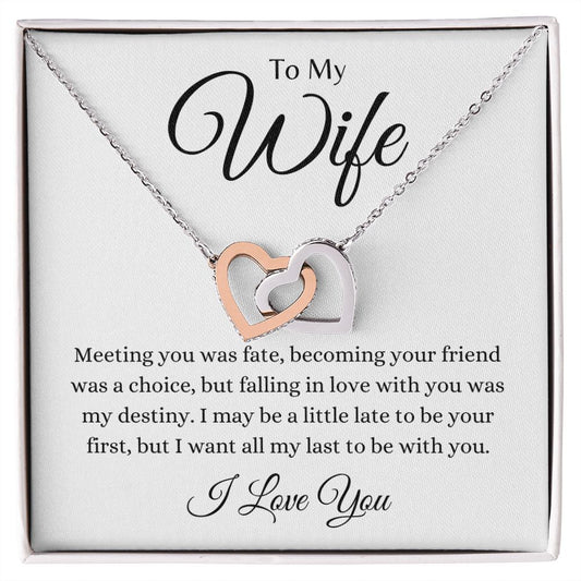 To My Wife / Interlocking Hearts necklace