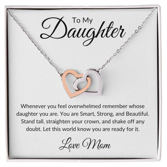 To My Daughter / Interlocking Hearts Necklace