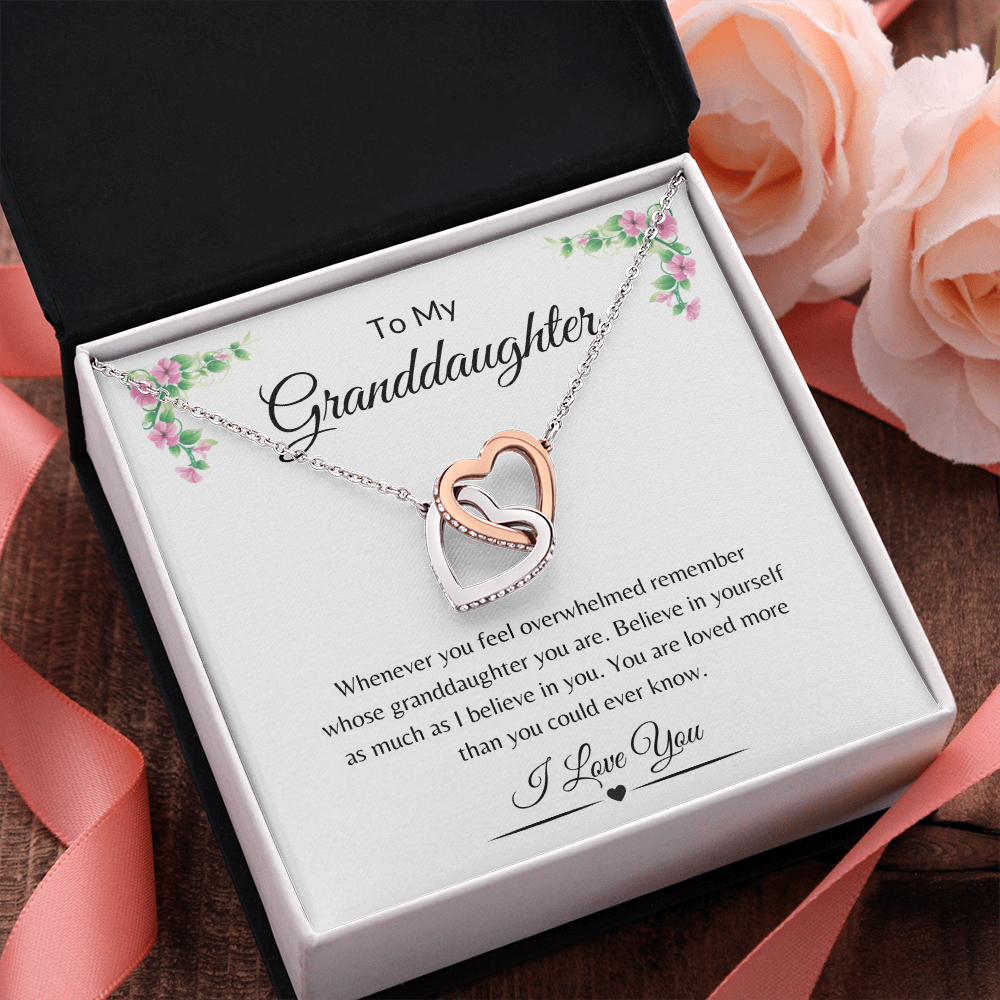 To My Granddaughter / Interlocking Hearts Necklace