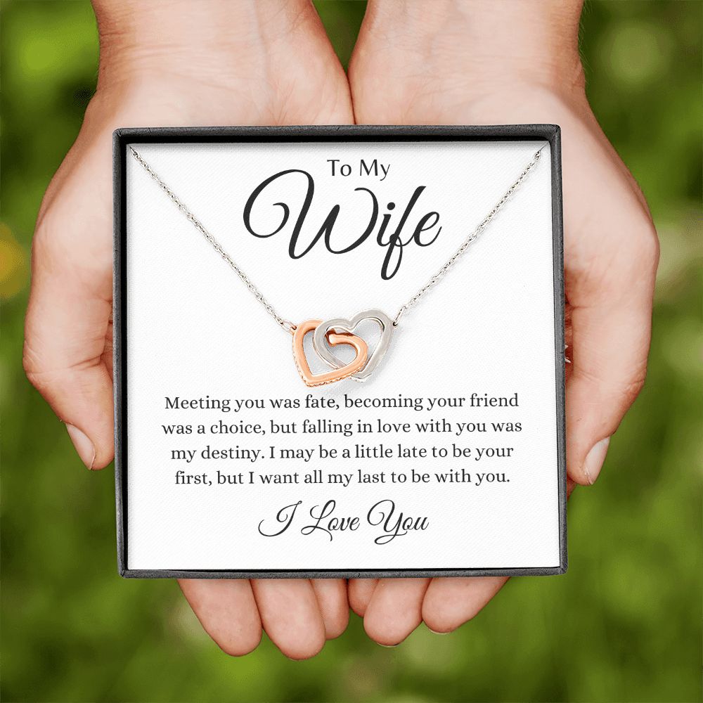 To My Wife / Interlocking Hearts necklace
