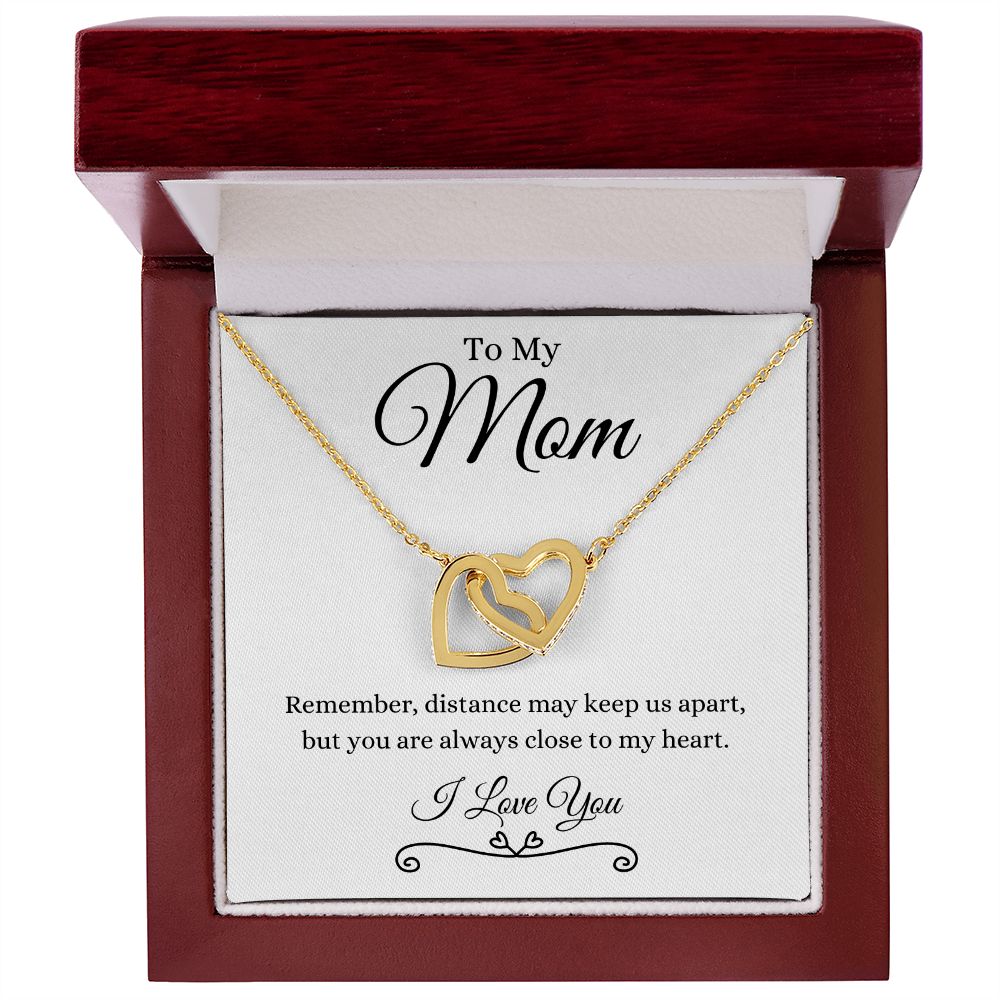 To My Mom / Interlocking Hearts necklace