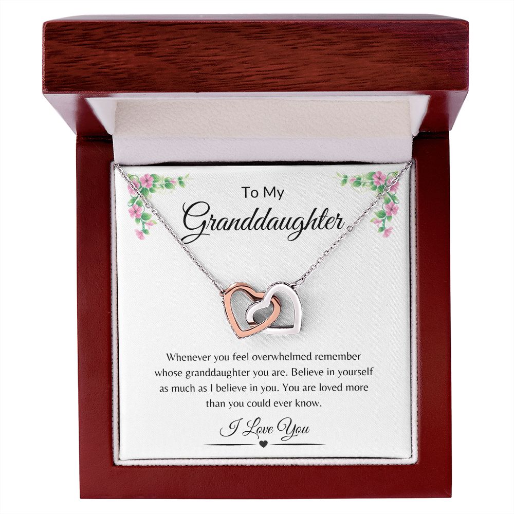 To My Granddaughter / Interlocking Hearts Necklace
