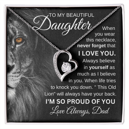 To My Beautiful Daughter / Forever Love Necklace