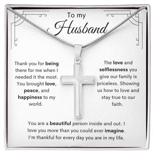 To My Husband / Stainless Steel Cross Necklace