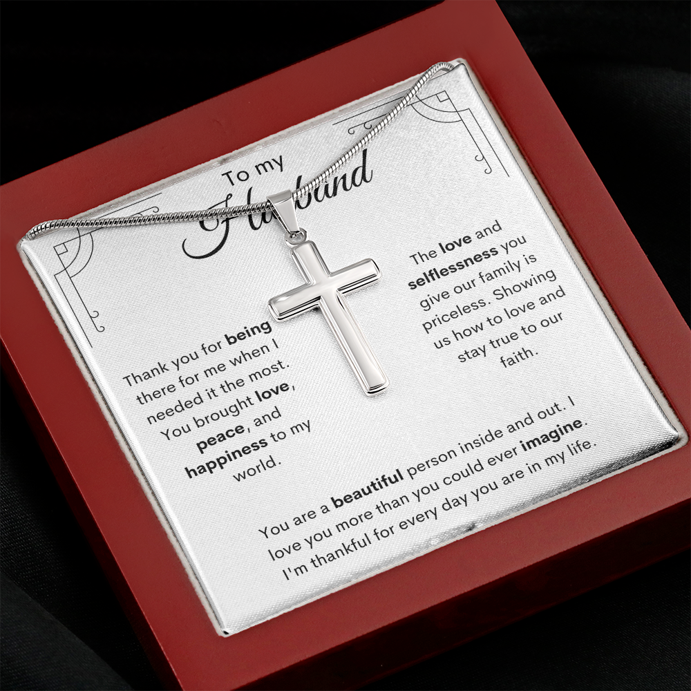 To My Husband / Stainless Steel Cross Necklace