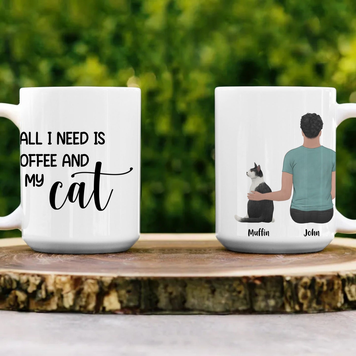 Customized All I Need is Coffee and My Cat 15oz. Mug